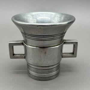 Vintage Stede Pewter Apothecary Mortar Handled Pharmacist Cup Mid Century Modern